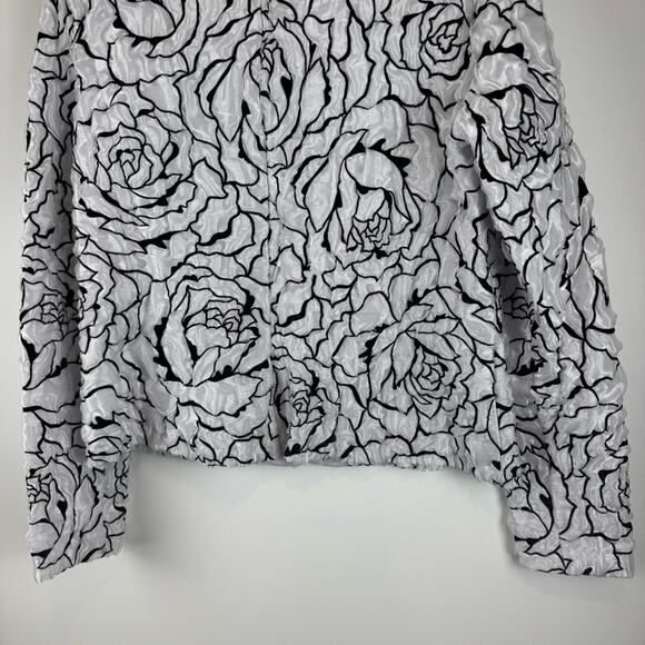 ALGO Women's Black and White Floral Jacket ~ L - Picture 9 of 14
